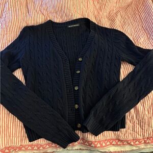 Brandy Melville Navy Cable Knit Cardigan